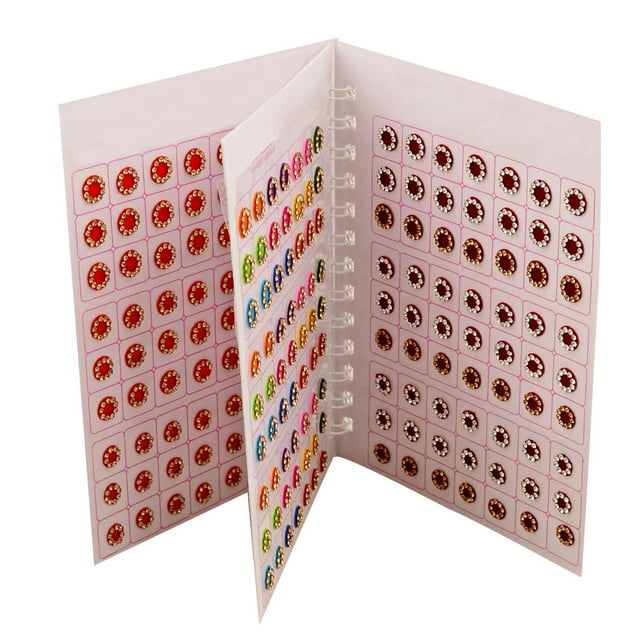 Multicolour Stone Bindi Kumkum Forehead Sticker Bindiya Bindi Booklet for Ladies