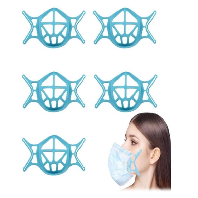 Soporte de cubierta facial de 5 uds, soporte de mufla de boca de silicona reutilizable 3D para adultos y niños Ndcxsfigh Cuidado Belleza