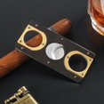 thumbnail image 4 of Double-edged Portable Smoking Square Stainless Steel Cigar Cutter New Metal Classic Guillotine Scissors Gift (Black gold), 4 of 7