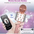 thumbnail image 3 of Micrófono de karaoke para niños Liangnv, máquina de karaoke portátil con Bluetooth, regalos de cumpleaños de Navidad para niños y adultos (2 piezas, oro rosa*2) - -, 3 of 5
