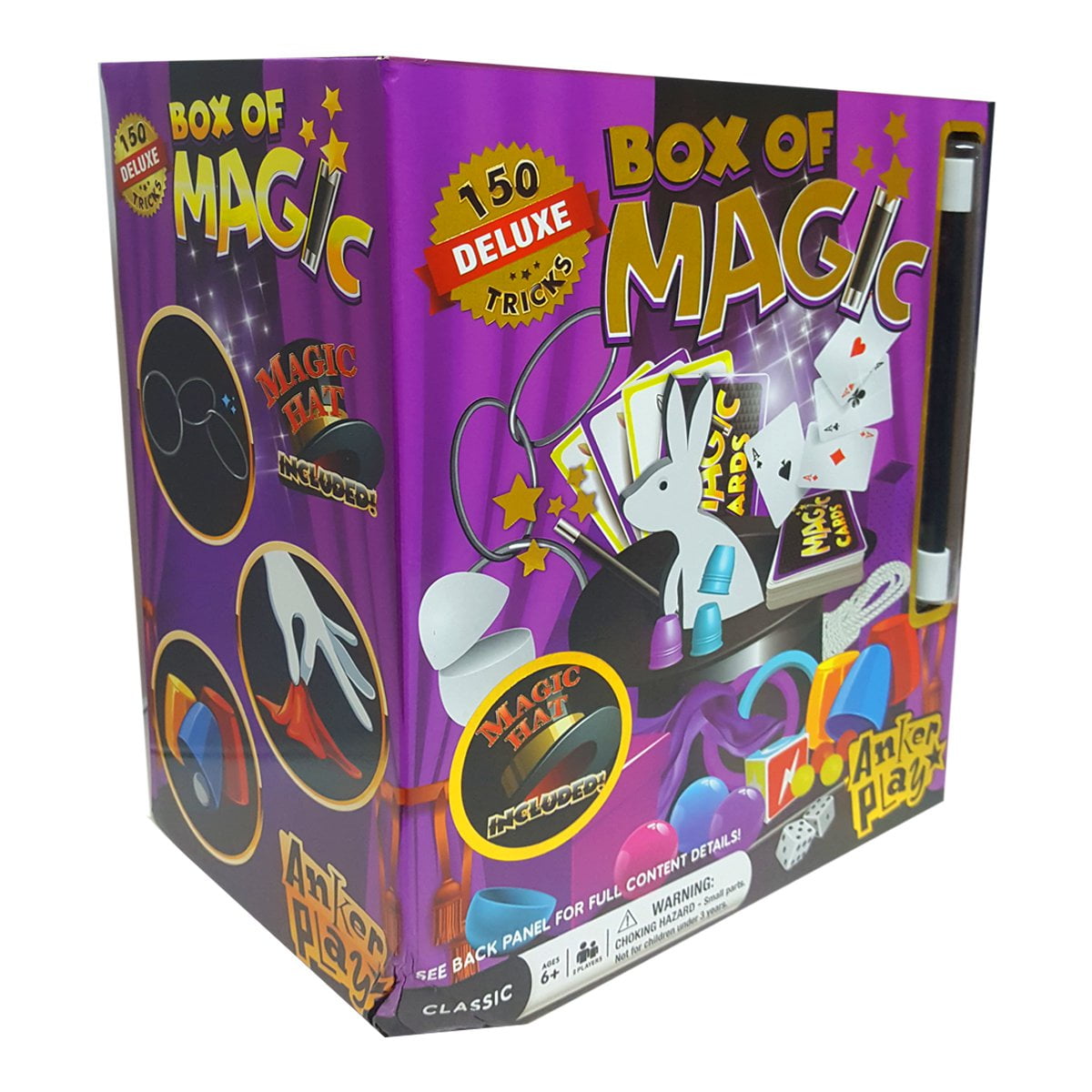 Anker Play Products Box of Magic 150 Deluxe Tricks Magic Hat Included