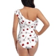 thumbnail image 5 of Rateoe Ladybug With Dandelion Pattern Women One Piece Swimsuits Tummy Control One Shoulder Bathing Suits Ruffle Swimwear-X-Large, 5 of 6