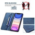thumbnail image 4 of Iphone 11 Case Wallet Magnetic Closure Foldable Protective Anti-theft Brush Cover - Blue, 4 of 5