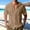 Brown, variant on YLSDY Cotton Hoodie for Mens Long Sleeve Linen Button Down Shirt Summer Casual Hawaiian Beach Tops Lightweight Work Tshirt Black XL