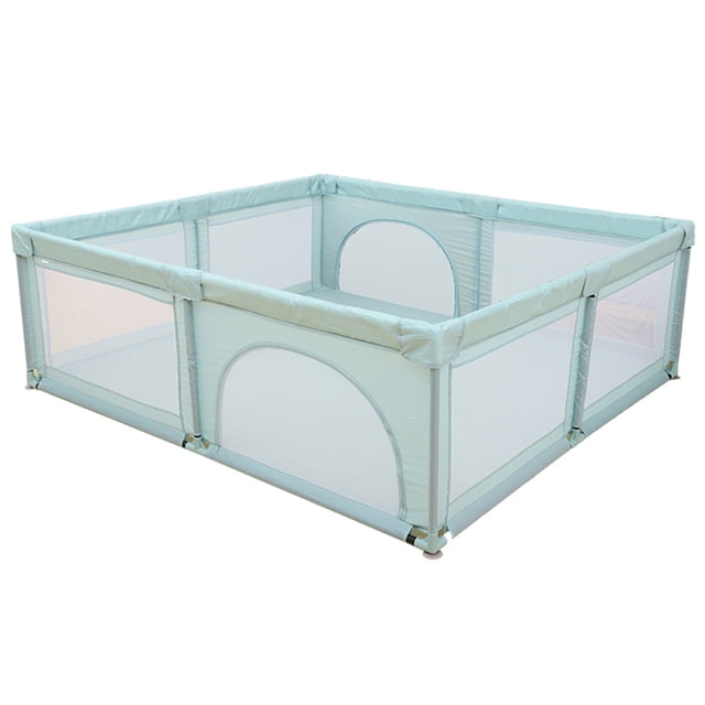 Corralito para bebés Decdeal, área de juego segura y portátil para niños (180x200x68cm) - Incluye bolsa de almacenamiento, color azul claro