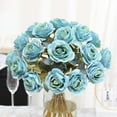 thumbnail image 3 of Artificial Vintage Silk Rose Flower Bouquet Fake Roses Long Stem Artificial Roses for Home Kitchen Wendding Decorations, 3 of 5