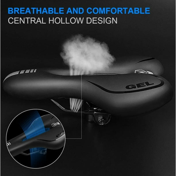 Selle de vélo en gel confortable pour homme et femme - Pour VTT, randonnée, vélo de cross, vélo (vert