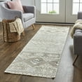 thumbnail image 5 of Feizy Payton Transitional Diamond, Gray/Ivory/Pink, 2'6" x 10' Runner Sheen Fade Resistant Farmhouse Trellis & Lattice Floor Rug for Living room Bedroom, 5 of 5