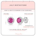 thumbnail image 2 of Femme Luxe Pearl Gemstone and Diamond Halo Stud Earrings in 14K White Gold plated in 925 Sterling Silver, June Birthstone., 2 of 5