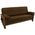 thumbnail image 2 of Blazing Needles Solid Microsuede Double Corded 8 to 9-inch Full Futon Cover Set with Two 20 by 8-inch Bolster Pillows (Set of 3)-Color:Chocolate, 2 of 2