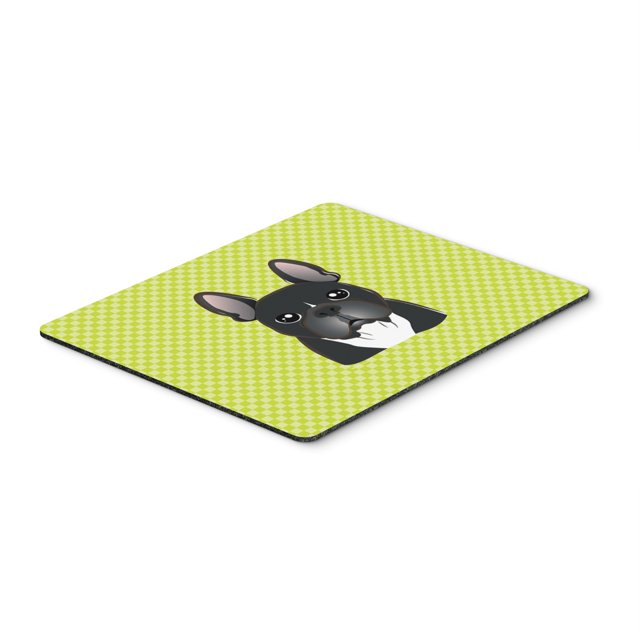 Alfombrilla de ratón Caroline's Treasures Bulldog Francés Verde Lima con Tablero de Ajedrez BB1289MP