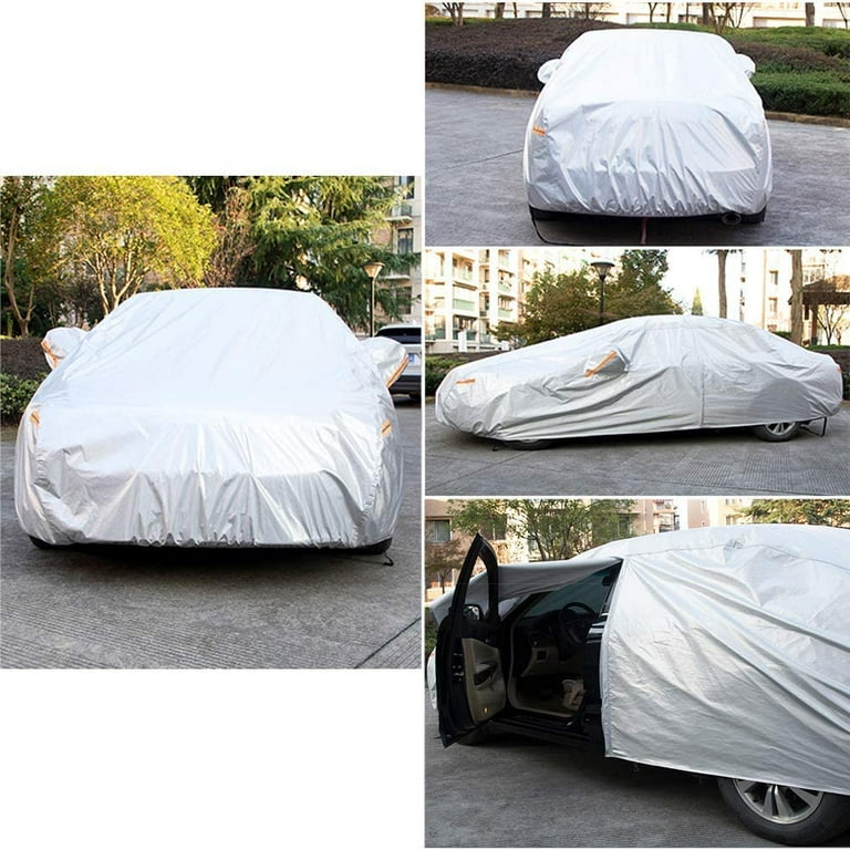 Kayme 6 Layers Car Cover Waterproof All Weather for  Automobiles, Outdoor Full Cover Rain Sun UV Protection with Zipper Cotton,  Universal Fit for Sedan (Up to 177 inch) : Automotive