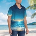 thumbnail image 3 of Fotbe Night Sky Beach Scene Camisa Hawaiana para Hombre Unisex – Camisa Casual de Verano con Botones de Manga Corta de Algodón y Lino,3X-Large, 3 of 7