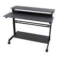 thumbnail image 2 of Stand Up Desk Store Rolling Adjustable Height Two Tier Standing Desk Computer Workstation (Black Frame/Black Top, 48" Wide), 2 of 5