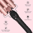 thumbnail image 3 of DAN Technology 3 Barrel Hair Curling Iron,Dual Voltage 1 inch Ceramic Hair Waver Hair Crimper Fast Heat,Rose gold, 3 of 7