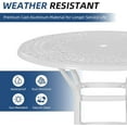 thumbnail image 3 of SOCIALCOMFY Outdoor Cast Aluminum Bar Table, 38.5" Patio Bar Height Table with 2" Umbrella Hole, All Weather High Top Bistro Round Dining Table for Outside Deck Porch Balcony Poolside, White, 3 of 7