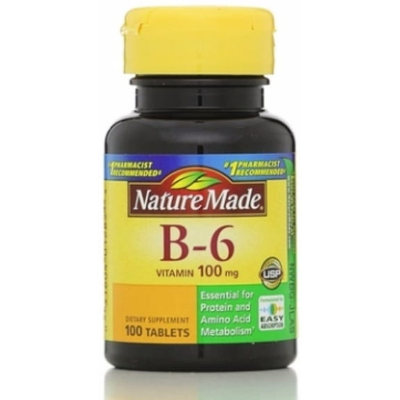 Nature Made Vitamin B-6 100 mg Tablets 100 ea (Pack of 3)