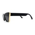 thumbnail image 3 of Womens Rectangular Thick Rim Gothic Cat Eye Plastic Sunglasses All Black, 3 of 4