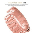 thumbnail image 3 of Stainless Steel Metal Watch Band Replacement, SOATUTO Quick Release Folding Clasp Solid Stainless Steel Watch band Strap For Men's Women's Watch (20mm-Rose Gold), 3 of 5