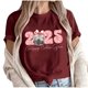 thumbnail image 1 of Camisetas de Manga Corta para Mujeres, Camiseta de Cuello Redondo Impresa de Moda, Primavera Y Verano Casual, 1 of 9