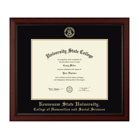 Framerly - KSU Social Work Diploma Frame with Black and Gold Mat