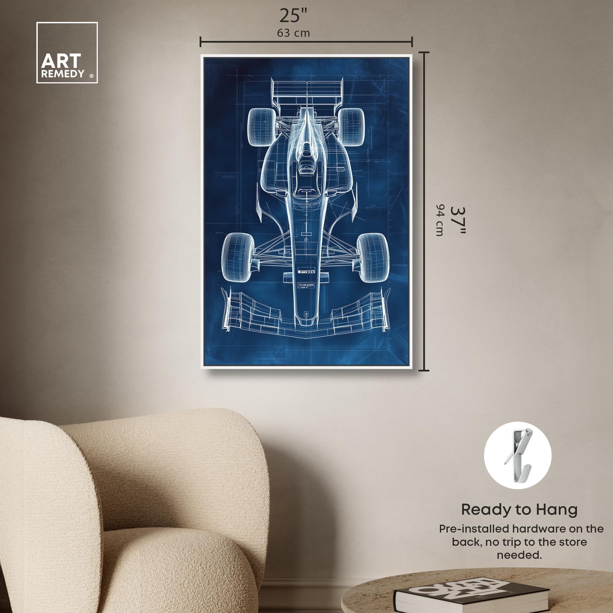 Race Car Blueprint Canvas Urban Posters by Art Remedy