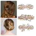 thumbnail image 3 of Unique Bargains Hair Barrettes Hair Accessories for Women Hair Clip Sparkly  Rhinestones Hairpin 3 Pcs Champagne, 3 of 7