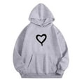 thumbnail image 1 of Liyamei Chandails à Capuchon & Chandails en Molleton pour Garçons Chandail Confortable avec Imprimé Cœur Manches Longues Poche Chandail à Capuchon Parfait pour Tenue Décontractée et Style Quotidien Taille Gris, 12-13 Ans, 1 of 3
