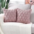 thumbnail image 4 of Paquete de 2 fundas de almohada decorativas de terciopelo de lana corta de felpa suave funda de cojín de estilo lujoso funda de almohada para sofá dormitorio cuadrado JFHHH pequeña, 4 of 5