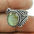thumbnail image 2 of Natural Labradorite Unisex Handmade Jewelry, Solid 925 Sterling Silver Statement Ring, Promise Ring, Wedding Womens Band Ring, Mothers Day Gifts, June Birthstone, Silver Oxidized Ring Size 7, 2 of 4
