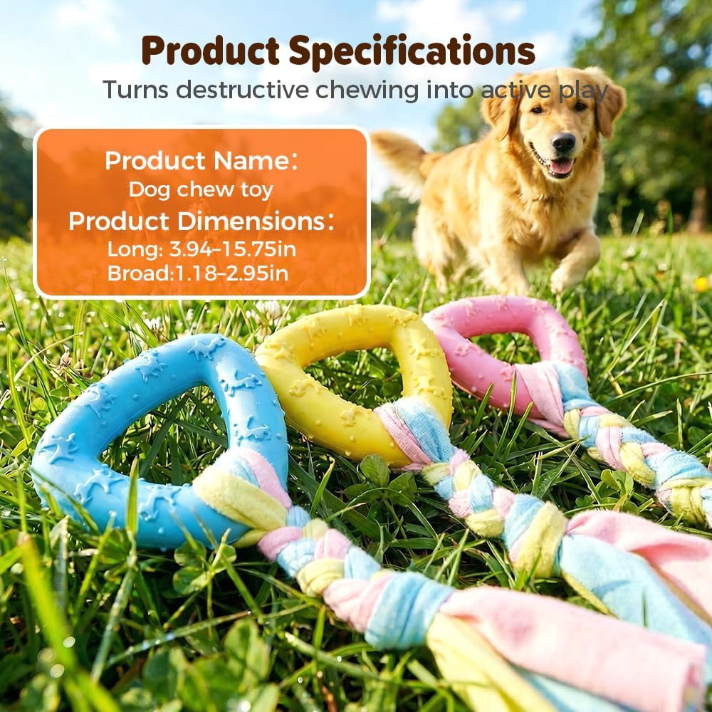 24 Pack Dog Chew Toys, Variety Rubber Fabric Shapes Teeth Cleaning Boredom Relief Training Play for Puppy Teething Small Dogs