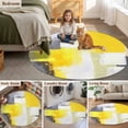 thumbnail image 5 of Round Rugs 7Ft, Yellow Grey Round Area Rug Washable Indoor Throw Carpet, Modern Abstract Art Geometric Oil Painted Large Non Slip Circle Rug for Dining Room Playroom Home Decor Aesthetic, 5 of 8