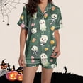 thumbnail image 6 of Uaswgudfs Women's Pajama Set with Short Sleeves, Button-Up Shirt, Elastic Shorts Wrinkle-Resistant Sleepwear Loungewear, 6 of 8