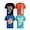 Orange/Royal/Blue/Black Basketball, variant on Boys Athletic Shirts Dry Fit Active Performance Short Sleeve Graphic Tee Shirts 4 Pack