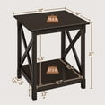 thumbnail image 3 of Yaheetech 2 Tiers X-Design Wood End Table Storage Display End Table Sofa Side Coffee Table, Espresso, 3 of 7