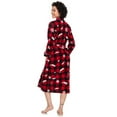 thumbnail image 3 of ANLIQI Couples Matching Chritsmas Robes Soft Fleece Red Plaid Robe Long Cozy Warm Bathrobe with Pockets (Womens,RP, L), 3 of 5
