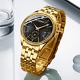 thumbnail image 6 of Men's Luxury Analog Quartz Gold Wrist Watches Business Stainless Steel Band Dress Wrist Watch Classic Calendar Date Window 3ATM Water Resistant, 6 of 8