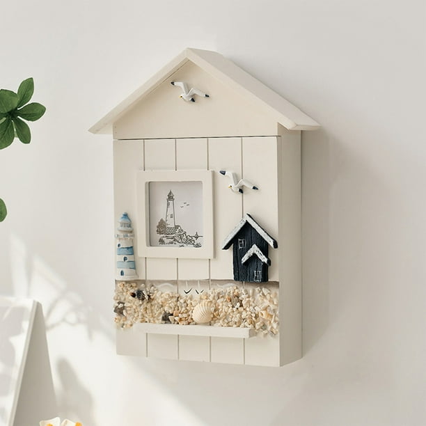 Hogar y cocina, Muebles, Muebles de sala, Decorativo Tierra en la caja de llaves Caja de llaves Gabinete de pared Colgante Torre de aves marinas Organizador de llaves de casa, Gabinete de llaves de ma