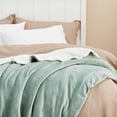 thumbnail image 4 of Manta Bedsure Sherpa de forro polar tamaño king, 270 x 230 cm, color verde salvia, 4 of 7