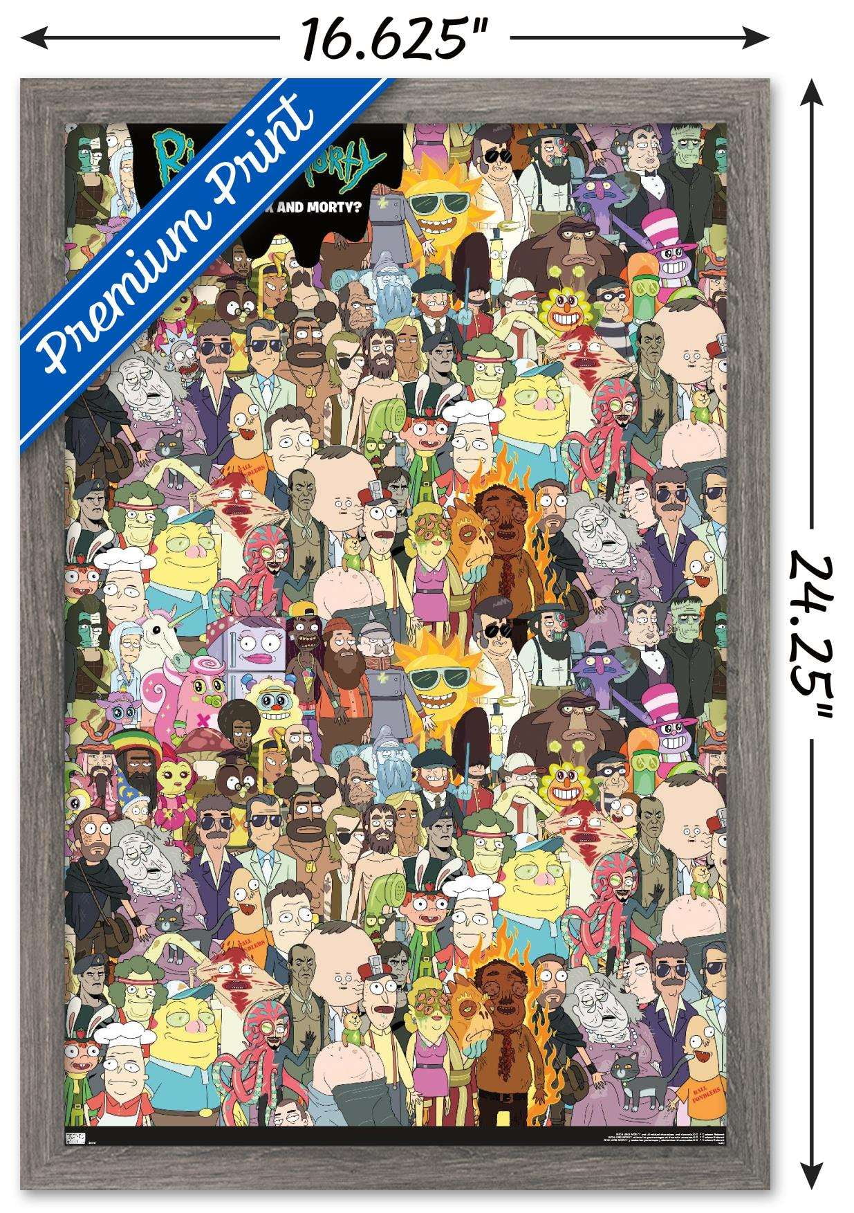 Rick And Morty - Where's Rick? Wall Poster, 14.725" x 22.375", Framed