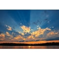 thumbnail image 2 of Jaynes Gallery 18x13 White Modern Wood Framed Museum Art Print Titled - Canada-Manitoba-Whiteshell Provincial Park-Crepuscular rays over Star Lake, 2 of 4
