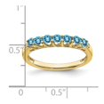 thumbnail image 2 of Primal Gold 10 Karat Yellow Gold Polished Blue Topaz and Diamond 7-stone Ring, 2 of 3