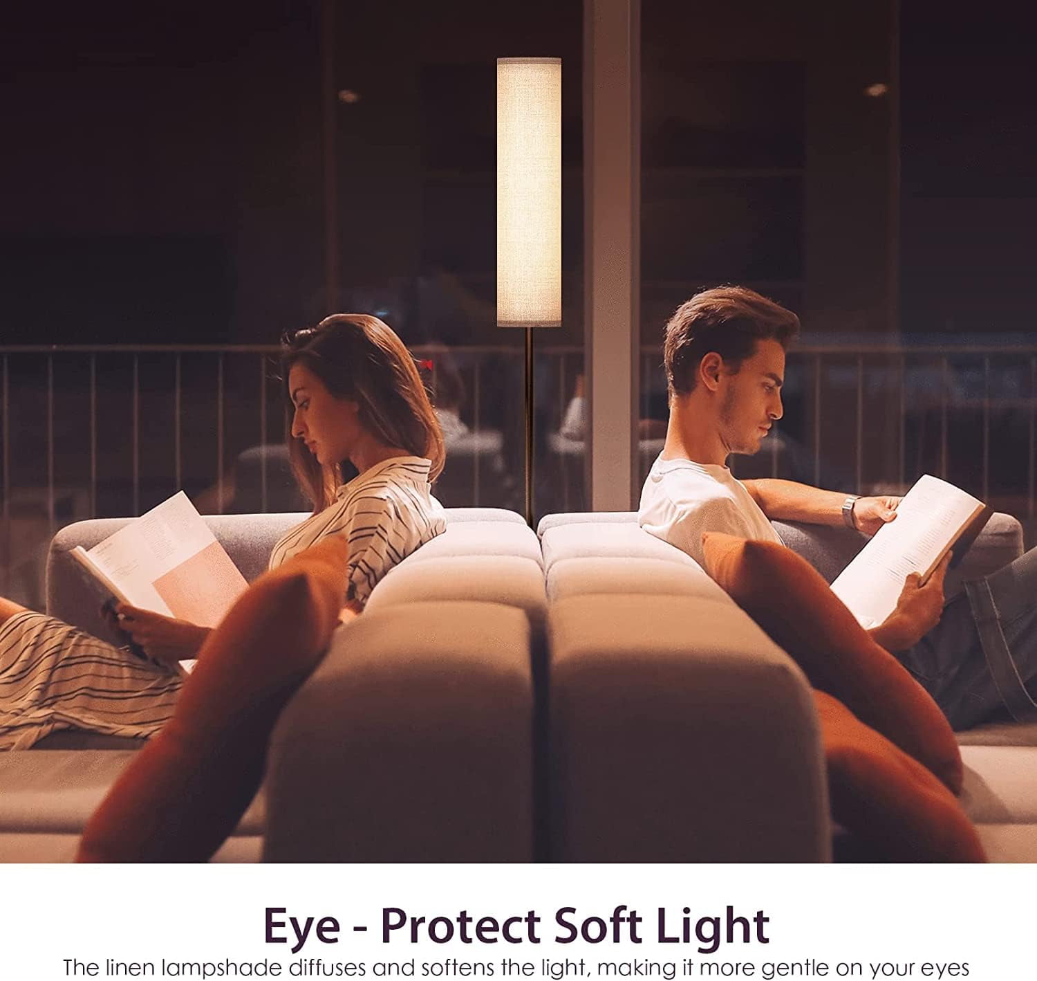 Floor Lamp for Bedroom Living Room Office with Remote Control Modern Living Room LED 4 Color Temperature & Stepless Dimmer, Standing Elegant Lamp 3000k-7000k
