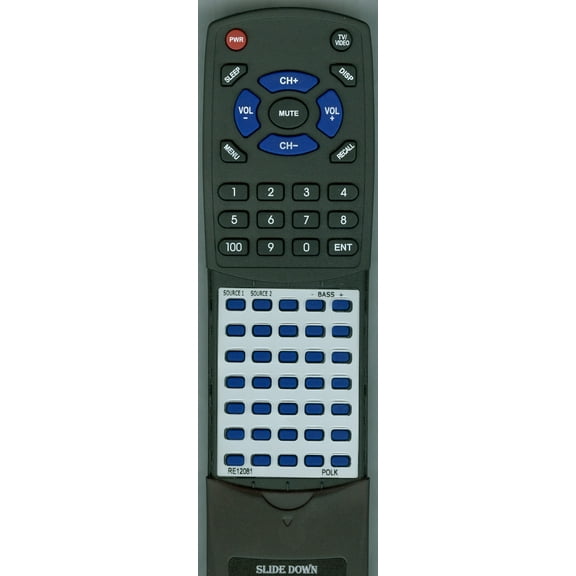 Replacement Remote for POLK SURROUNDBAR 2000, SURROUNDBAR2000, RE1208-1, RTRE12081, RE12081