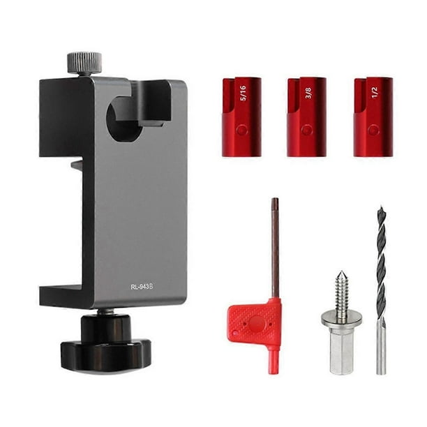Dowel Maker Jig Tenon Dowel Plug Cutter W/Alloy Blade Adjustable Drill Guide Positioner for Wood Sticks Making,Imperial