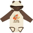 thumbnail image 3 of Inktastic My Nana Loves Me Grandchild Cute Fox Boys or Girls Long Sleeve Baby Bodysuit, 3 of 5