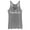 Gray Heather, variant on Women's Marvel Hawkeye Black Logo Racerback Tank Top Black Heather X Small