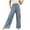 Light Blue(Womens Pants), variant on GUACER Womens Cargo Pants Smocked High Waist Wide Leg Trousers with Flap Pockets Outdoor Casual Loose Pants