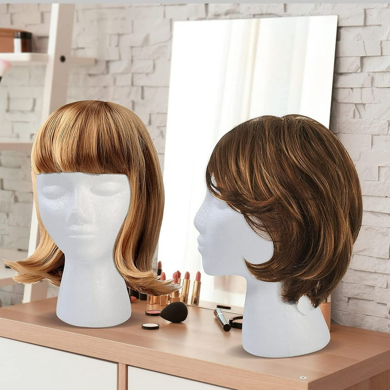 Velvet Head for Wigs Making Manikin Display Holder Styrofoam Foam