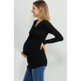 thumbnail image 2 of Solid Twist Front Maternity Fitted Knit Top, 2 of 3